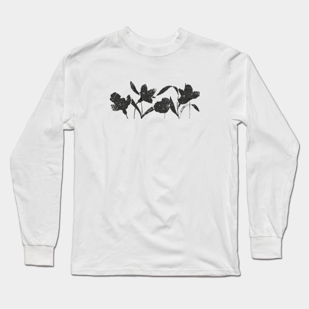 Wall Flowers BW2 -Full Size Image Long Sleeve T-Shirt by Paloma Navio